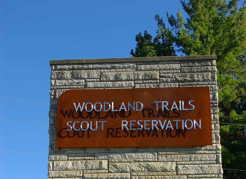 scenic solutions entrance sign for boy scout camp