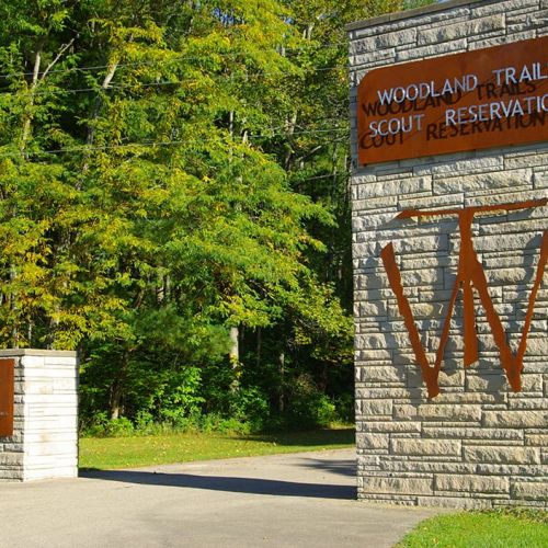 scenic_solutions-entrance_sign_for_boy_scout_camp-4 Woodland Trails Scout Reservation - Entrance Pillar