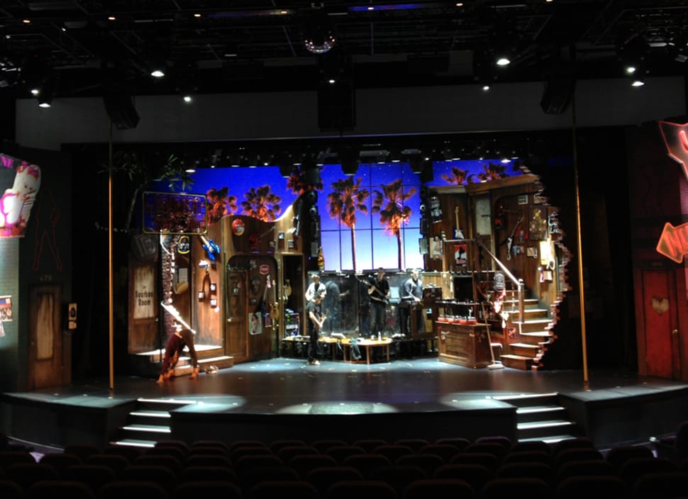 scenic solutions set build for rock of ages on norwegian cruise lines