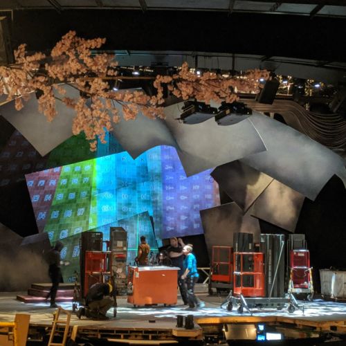 10-(2) Drury Lane Theatre, Mary Poppins - Building Outdoor Set On Stage