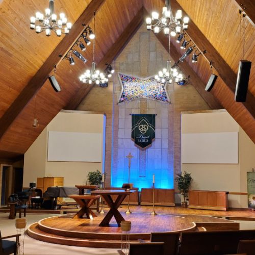 3 Peace Evangelical Lutheran Church Worship Center - Blue Lights
