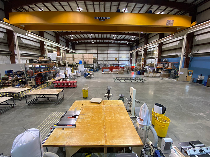 A view of Scenic Solutions' expansive production facility