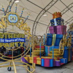 Parade floats and showpiece: Street Party, 50 Years of Fun