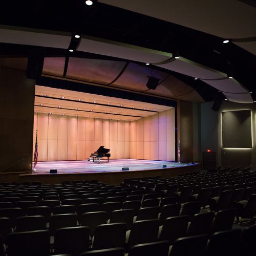 Scenic Solutions: Kettering Fairmont High School Kettering Fairmont High School - Auditorium Stage Pink Lighting