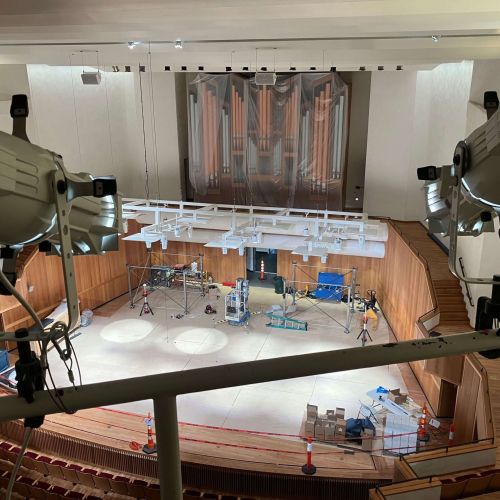 comstock-hall-stage-lighting-acoustic-canopy-installation comstock-hall-stage-lighting-acoustic-canopy-installation
